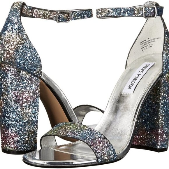 Steve Madden Carrson glitter black high heels size 10 - Picture 4 of 6